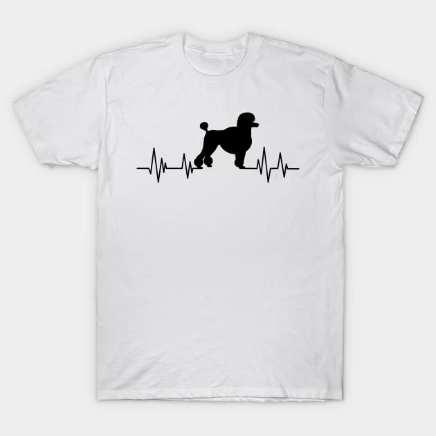 Poodle Heartbeat dog Heartbeat Poodle Silhouette T-Shirt by mezy